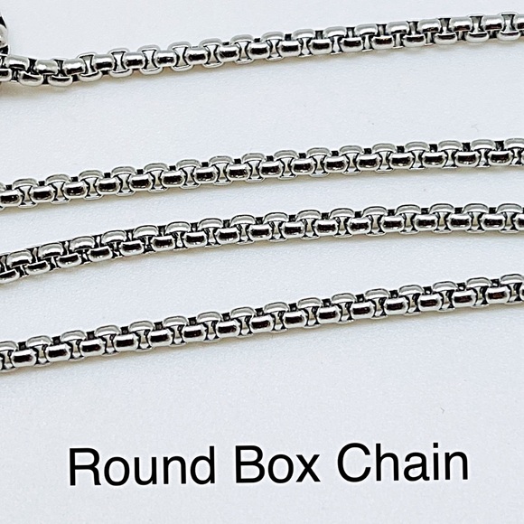 Stainless Steel Spiral Unisex 2” Cross Round Box Chain & Gift Box Included - Picture 7 of 7